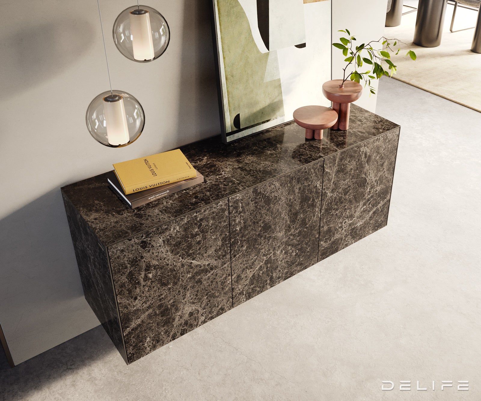 Komoda Cuor 150x45cm, Materijal: Keramika Emperador Extra Lucidato