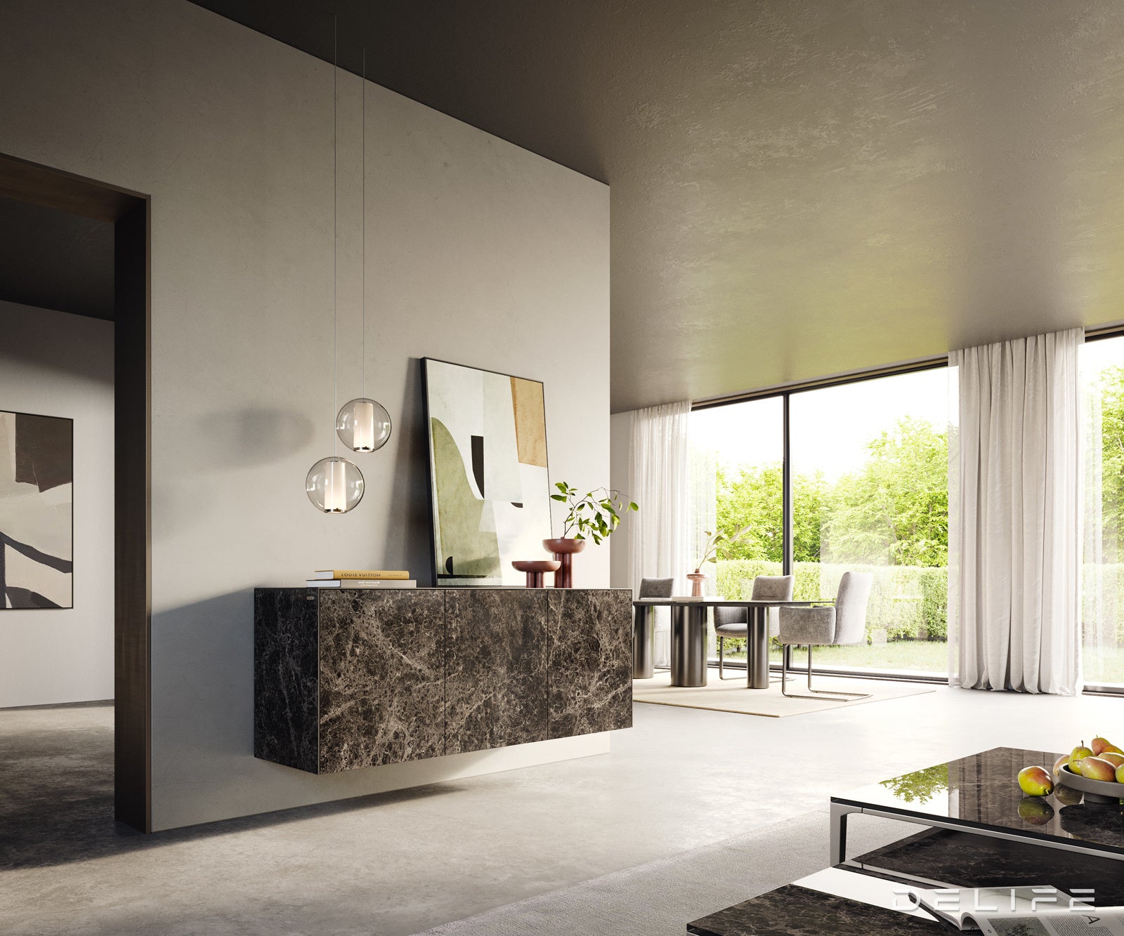 Komoda Cuor 150x45cm, Materijal: Keramika Emperador Extra Lucidato