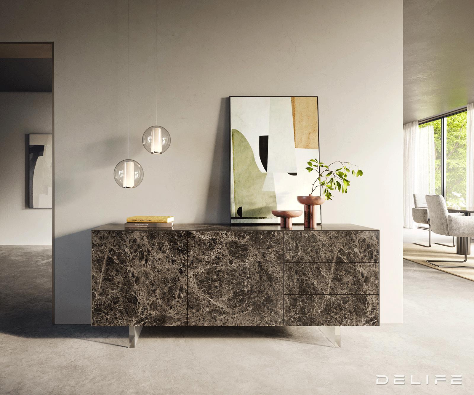 Komoda Cuor 180x45cm, Materijal: Keramika Emperador Extra Lucidato