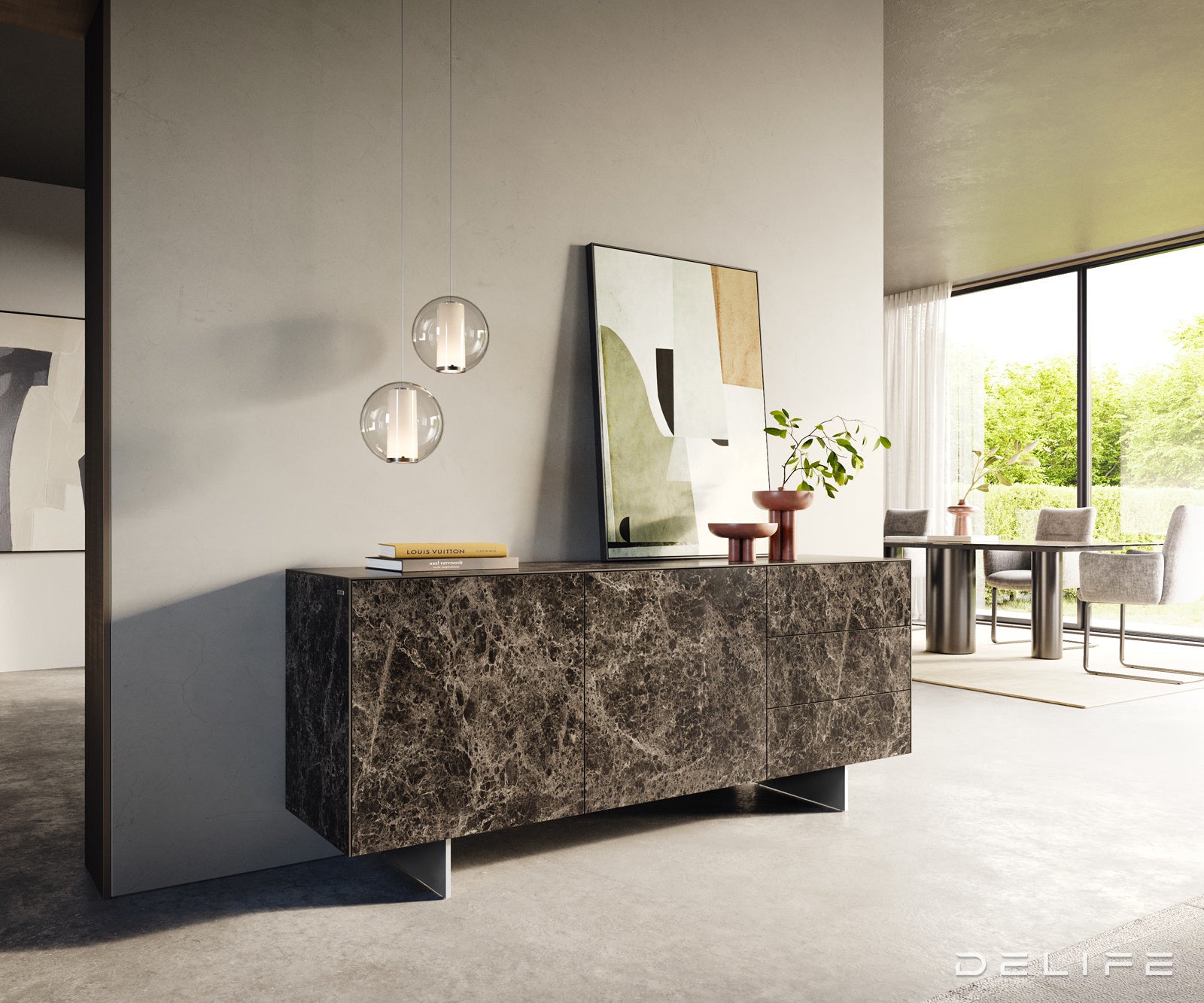 Komoda Cuor 180x45cm, Materijal: Keramika Emperador Extra Lucidato