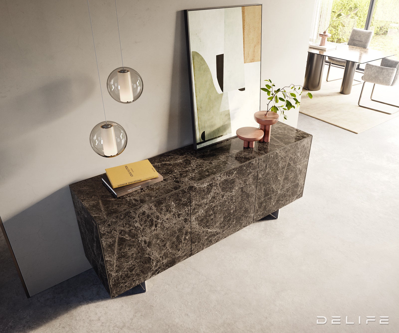 Komoda Cuor 180x45cm, Materijal: Keramika Emperador Extra Lucidato