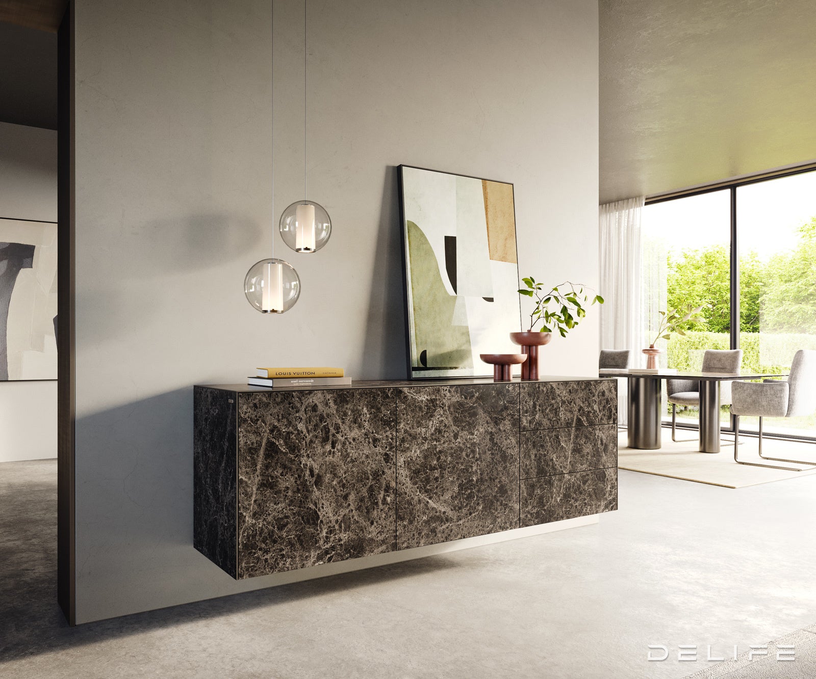 Komoda Cuor 180x45cm, Materijal: Keramika Emperador Extra Lucidato