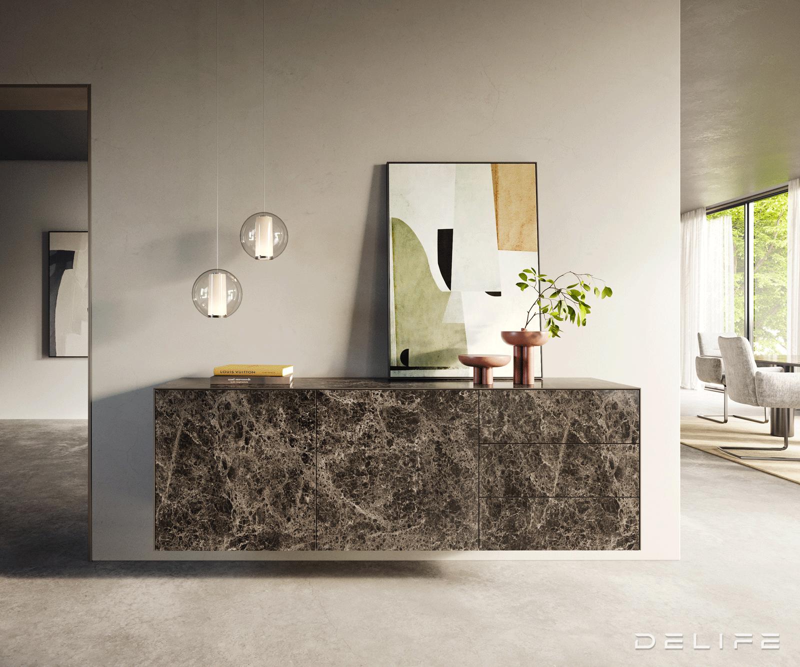 Komoda Cuor 180x45cm, Materijal: Keramika Emperador Extra Lucidato