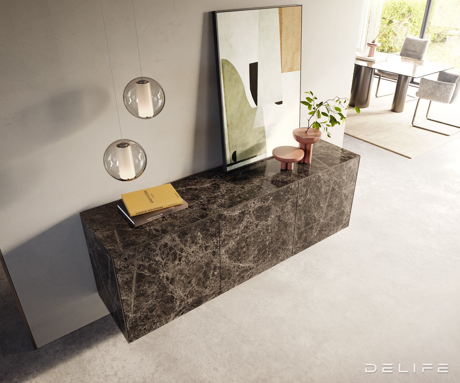 Komoda Cuor 180x45cm, Materijal: Keramika Emperador Extra Lucidato