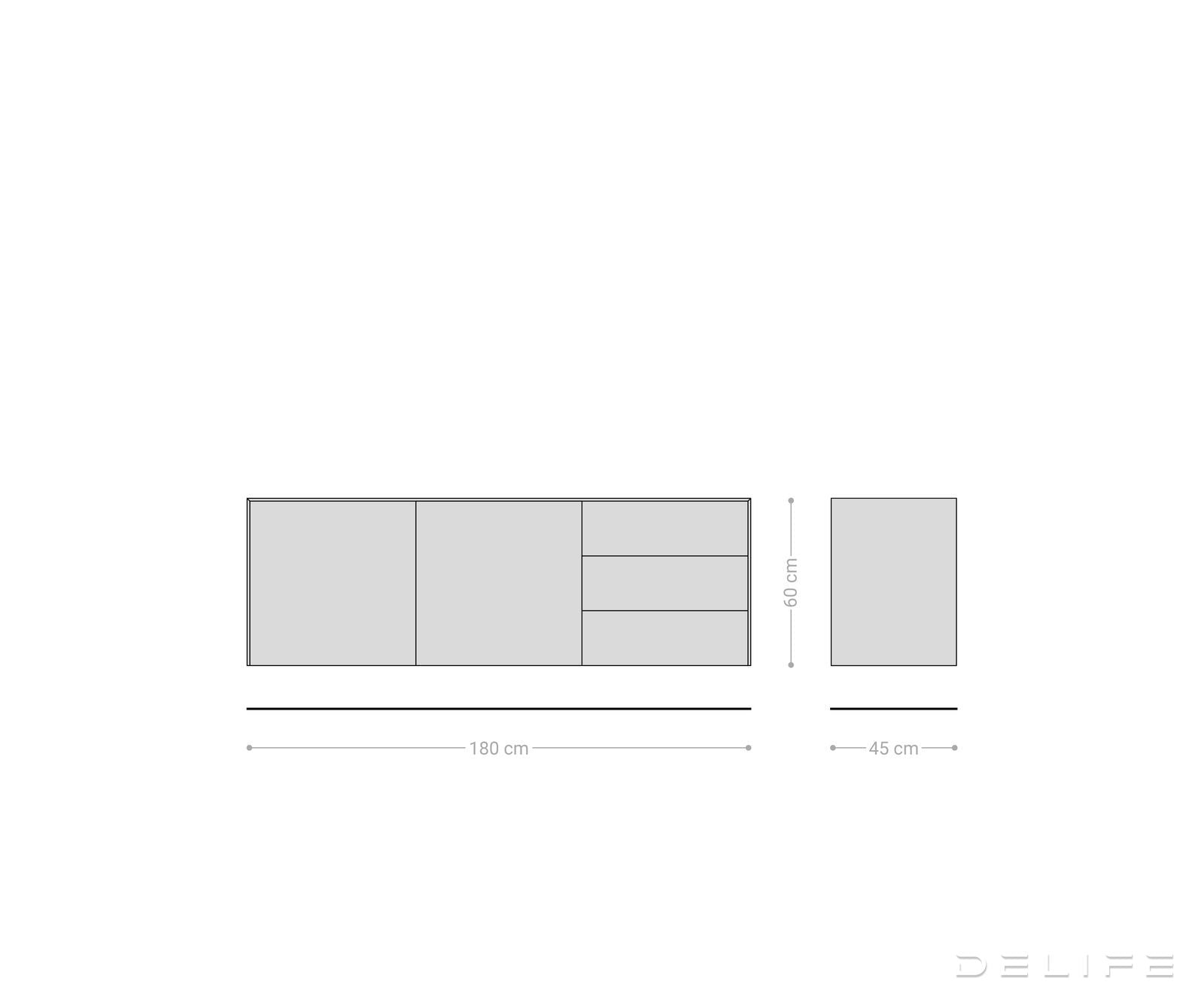 Komoda Cuor 180x75cm, Materijal: Keramika Minas Melange