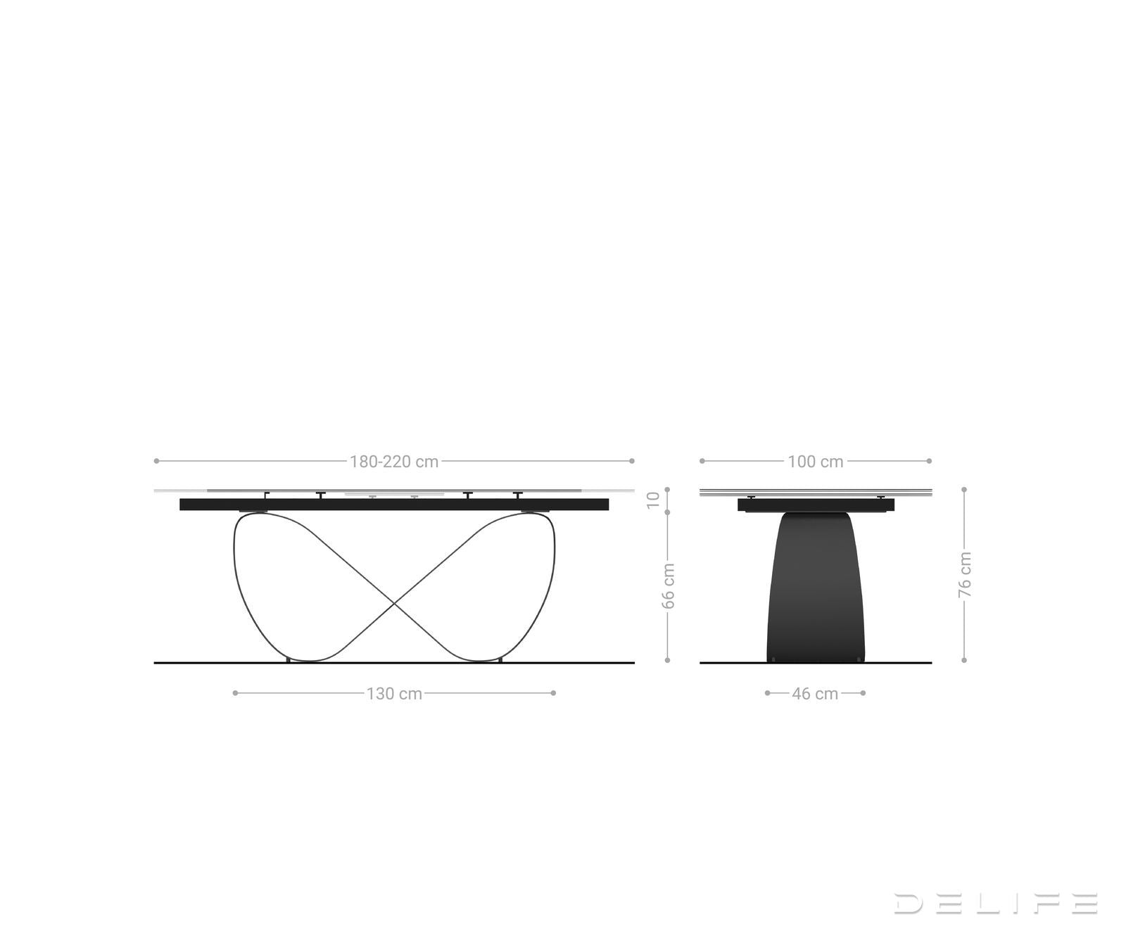Blagovaonski stol Edge Boot 180-/220x100cm, Materijal: Keramika Minas Melange
