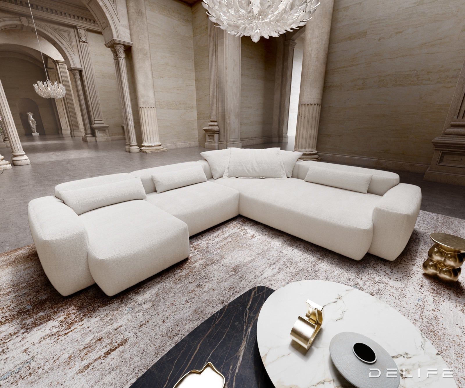 Modularna garnitura Freestyle 360x290cm, Materijal: Boucle