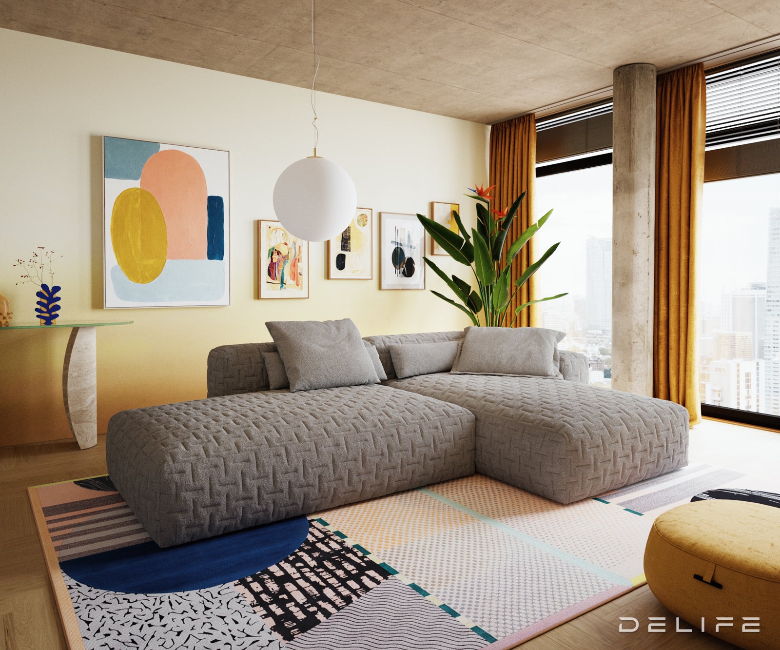 Modularna garnitura Freestyle 310x200cm, Materijal: Strukturirana tkanina