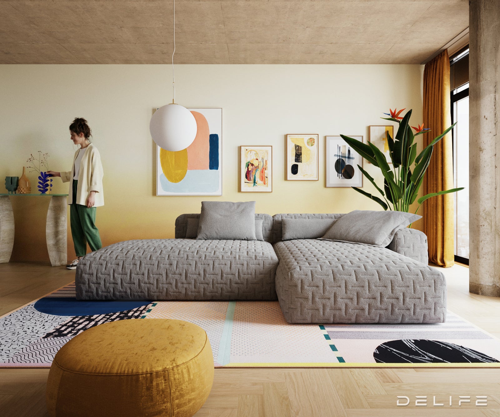Modularna garnitura Freestyle 310x200cm, Materijal: Strukturirana tkanina