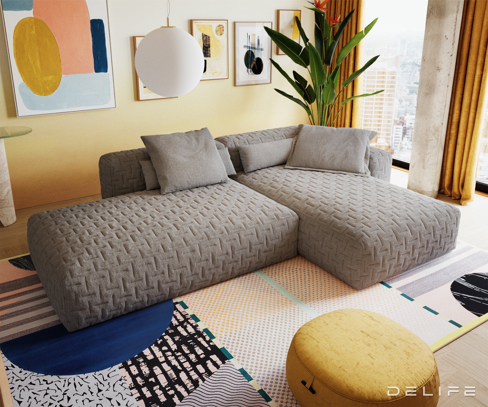 Modularna garnitura Freestyle 310x200cm, Materijal: Strukturirana tkanina