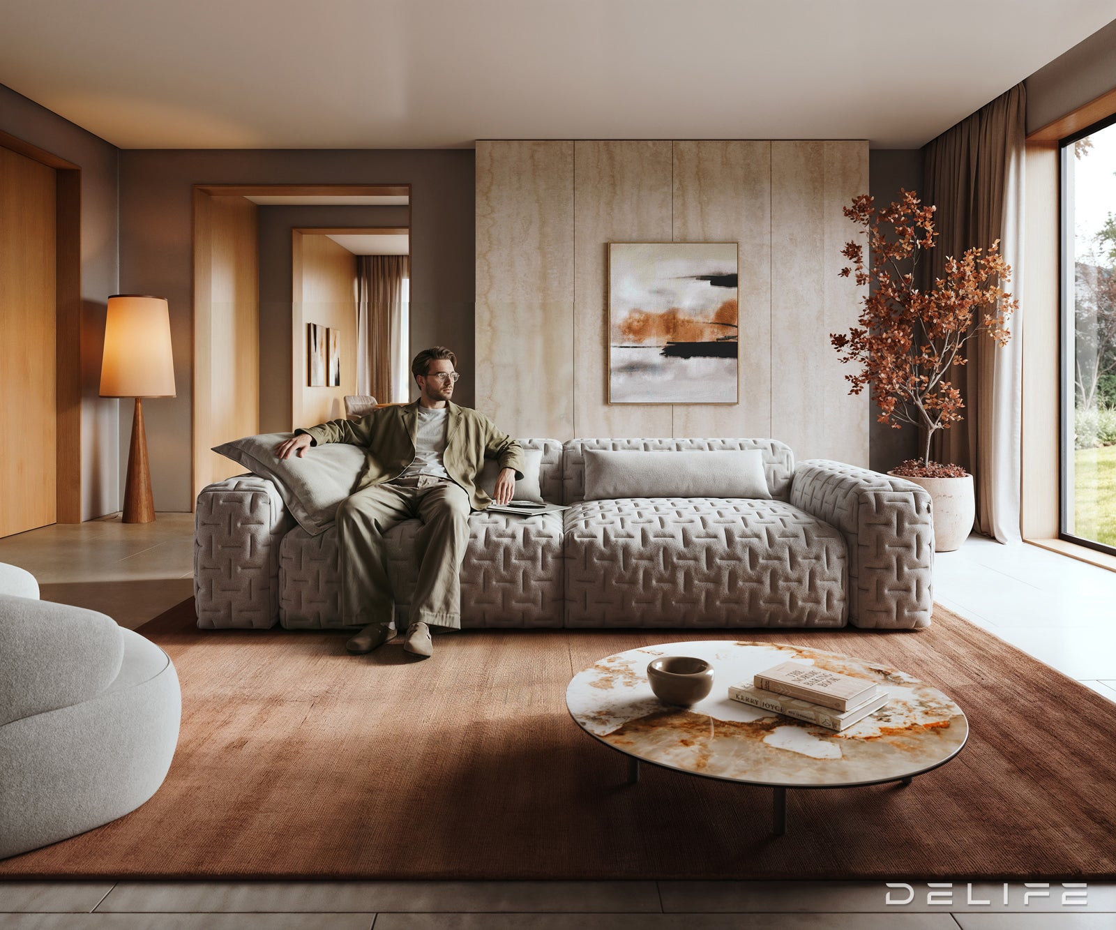 Modularna Sofa Freestyle 280x110cm, Materijal: Strukturirana tkanina