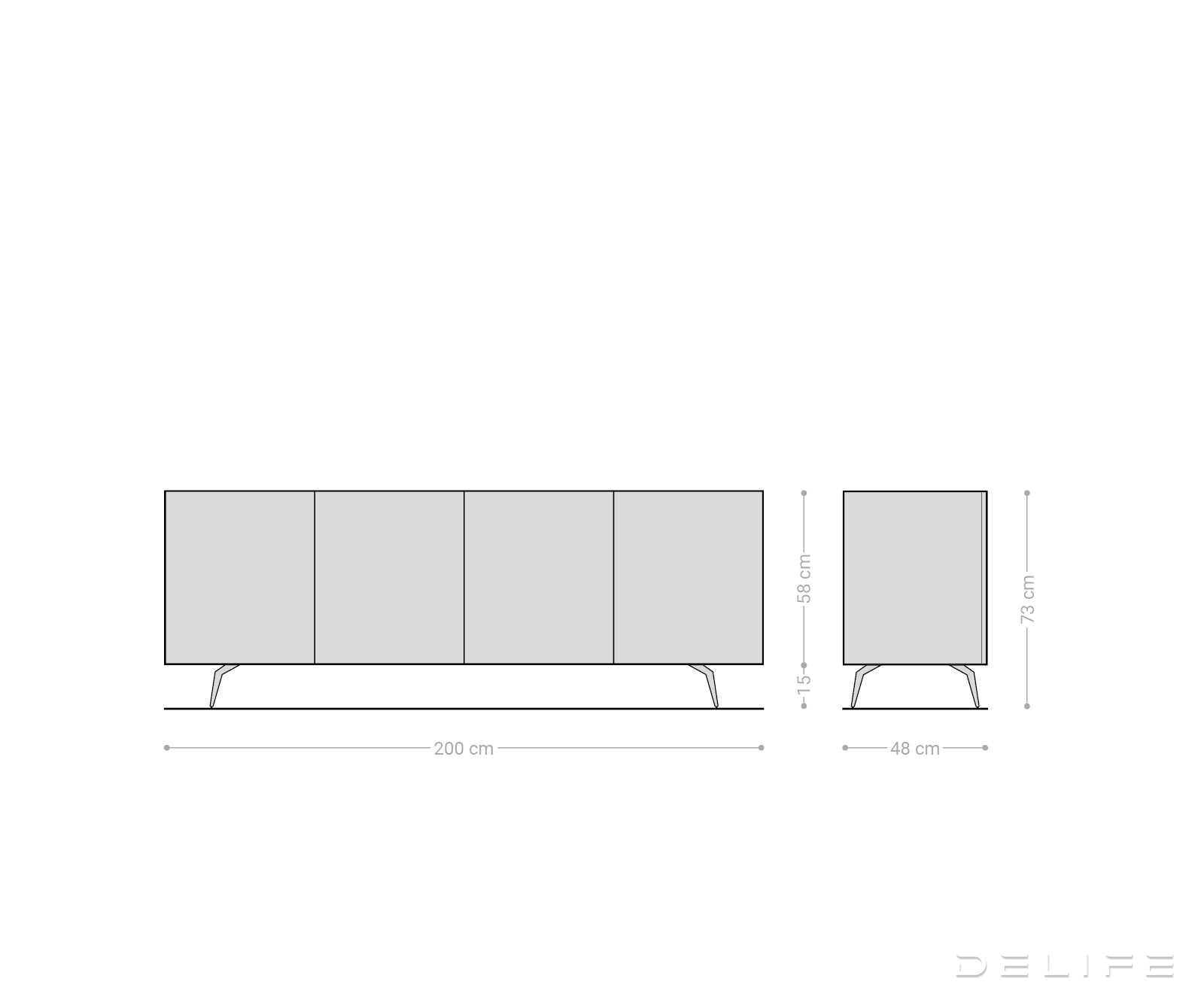 Komoda Ashara 200x48cm, Materijal: Jasen