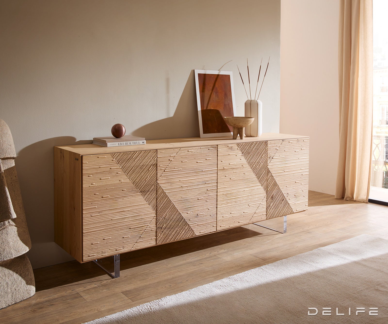 Komoda Tereos 200x45cm, Materijal: Hrast