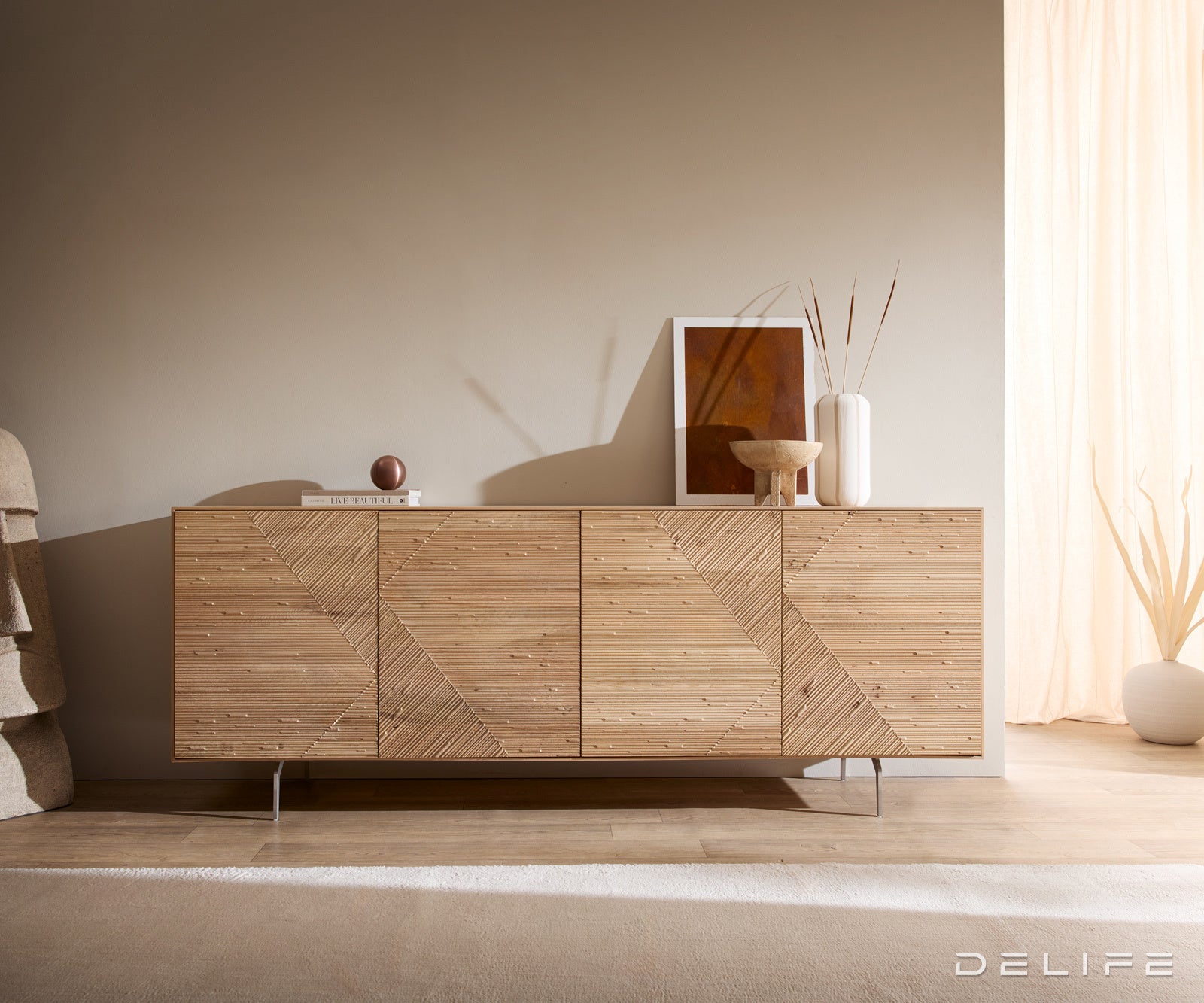 Komoda Tereos 200x45cm, Materijal: Hrast