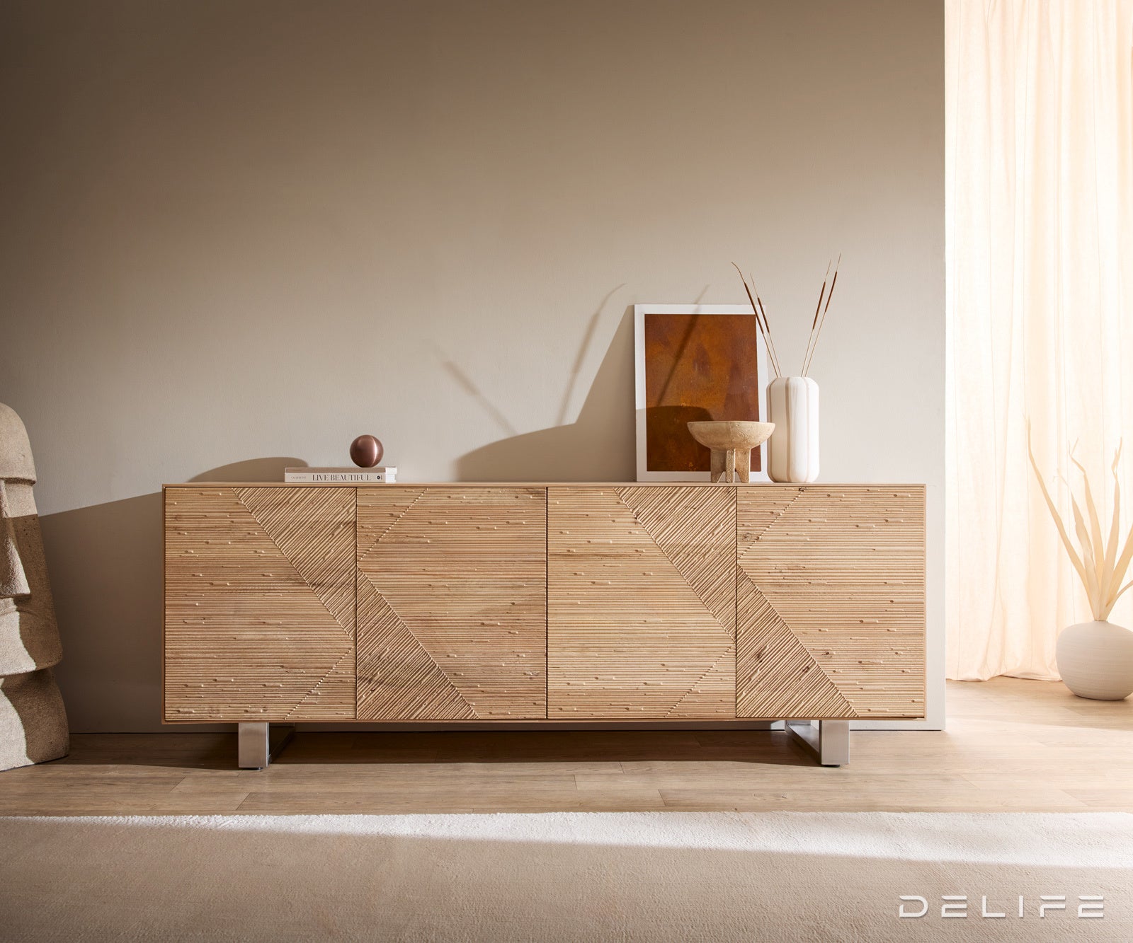 Komoda Tereos 200x45cm, Materijal: Hrast