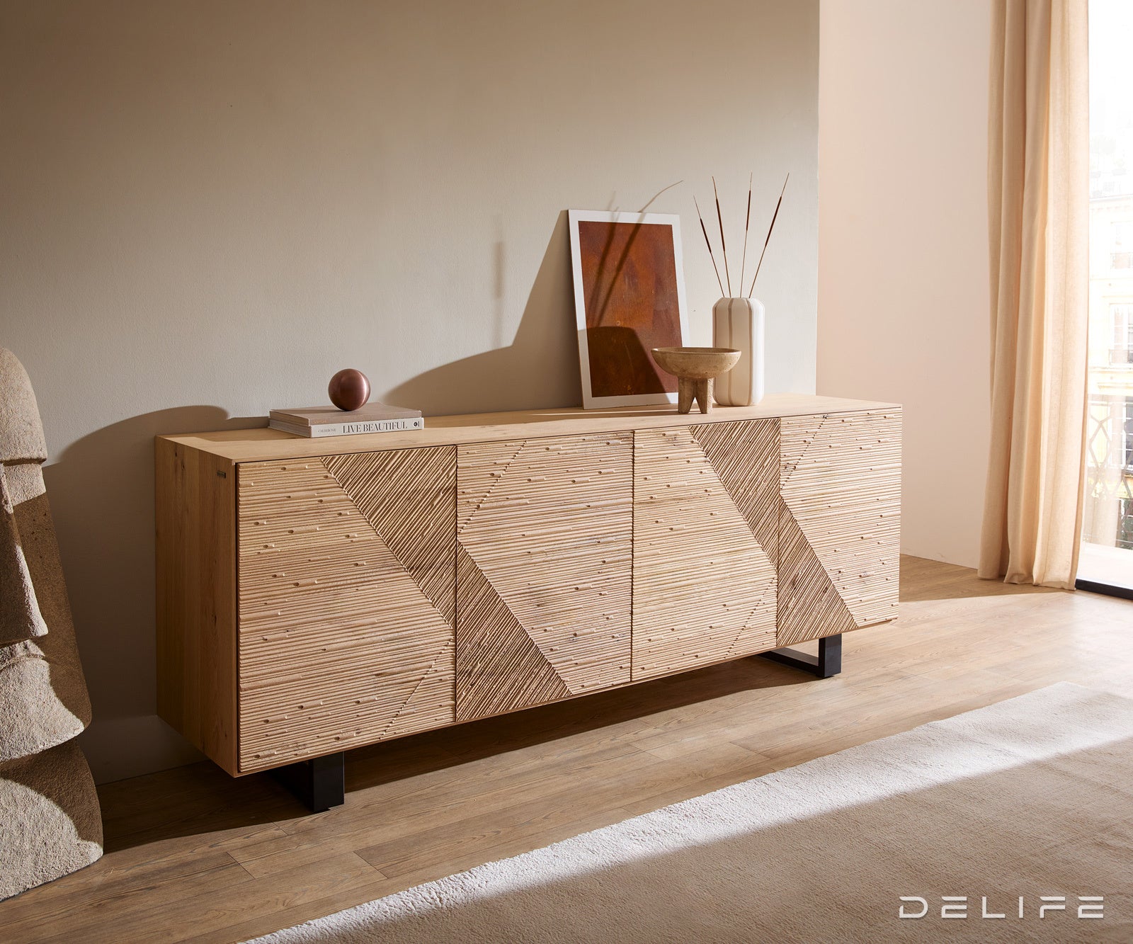 Komoda Tereos 200x45cm, Materijal: Hrast