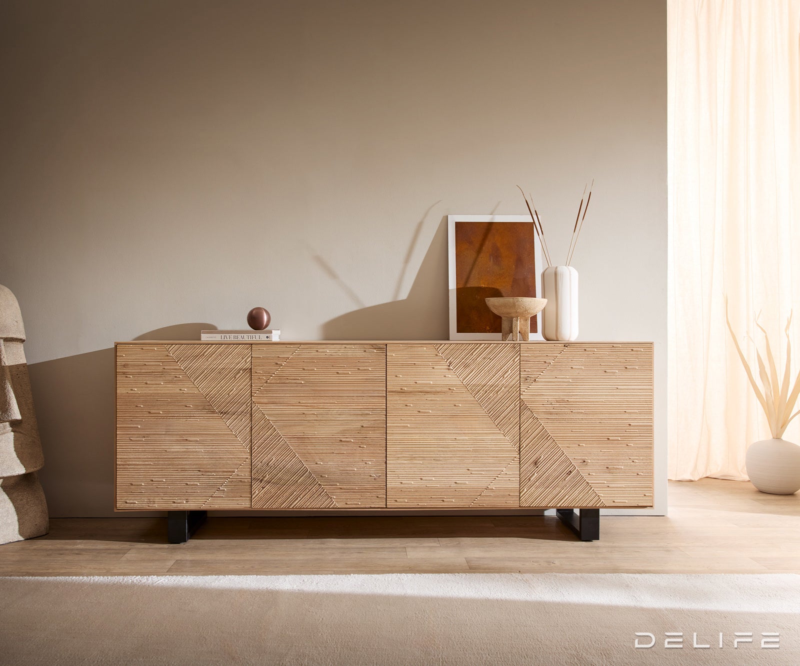 Komoda Tereos 200x45cm, Materijal: Hrast