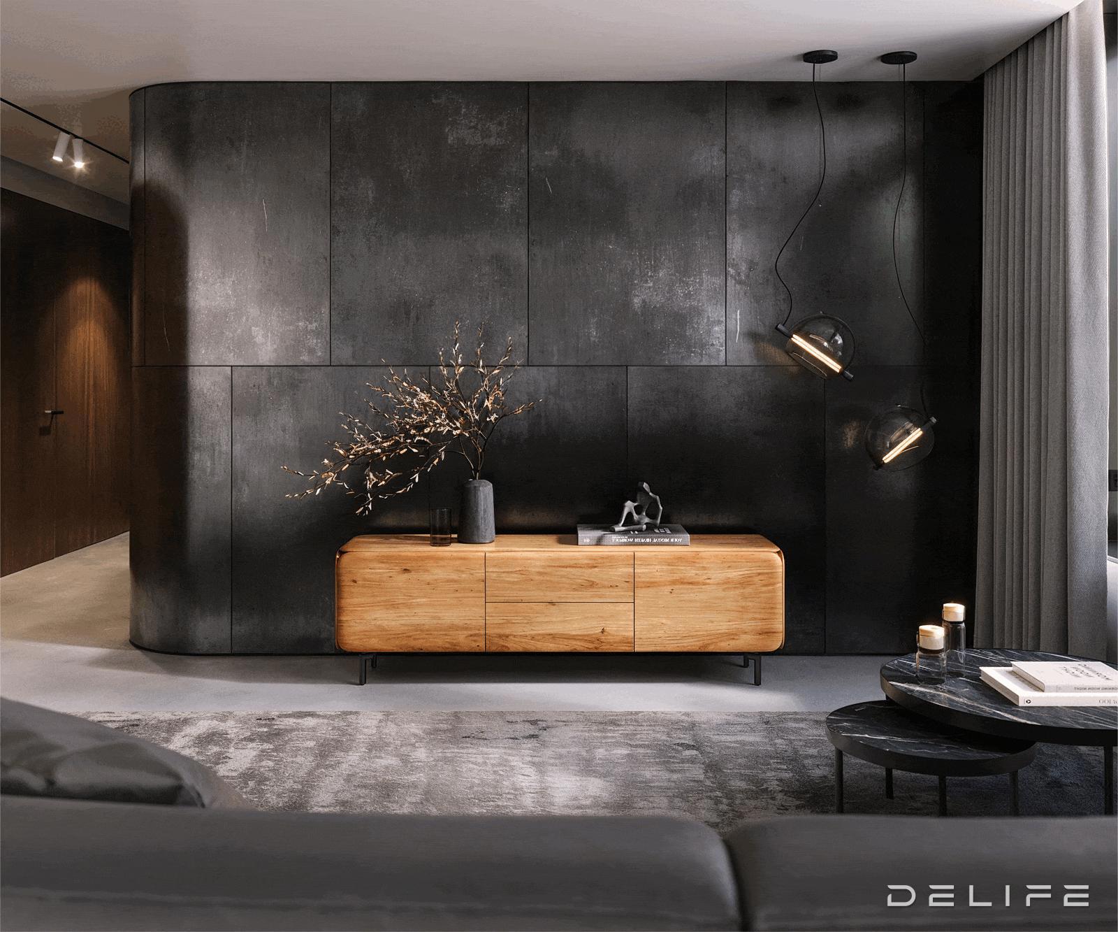 Tv komoda Shavani 175x40cm, Materijal: Bagrem