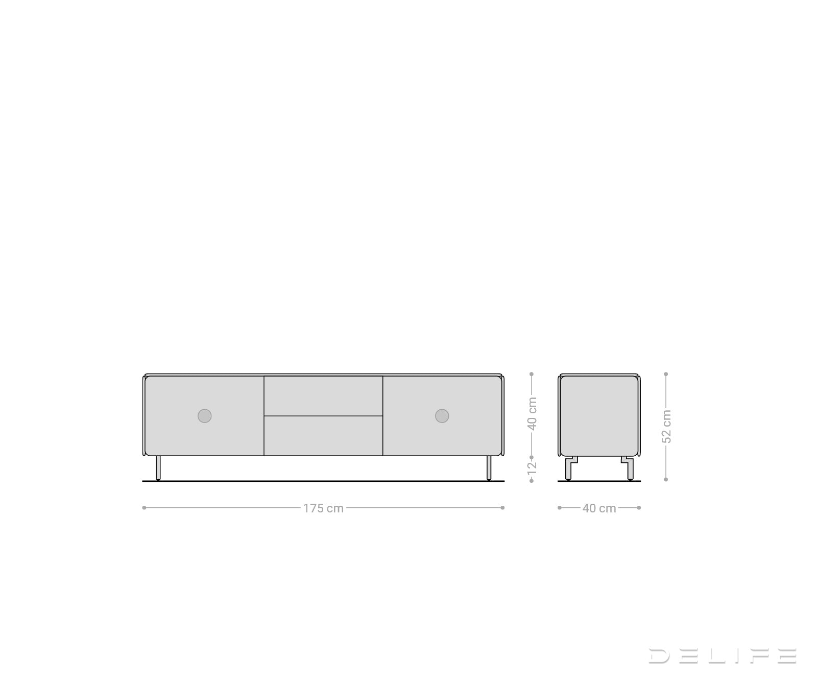 Tv komoda Shavani 175x40cm, Materijal: Bagrem