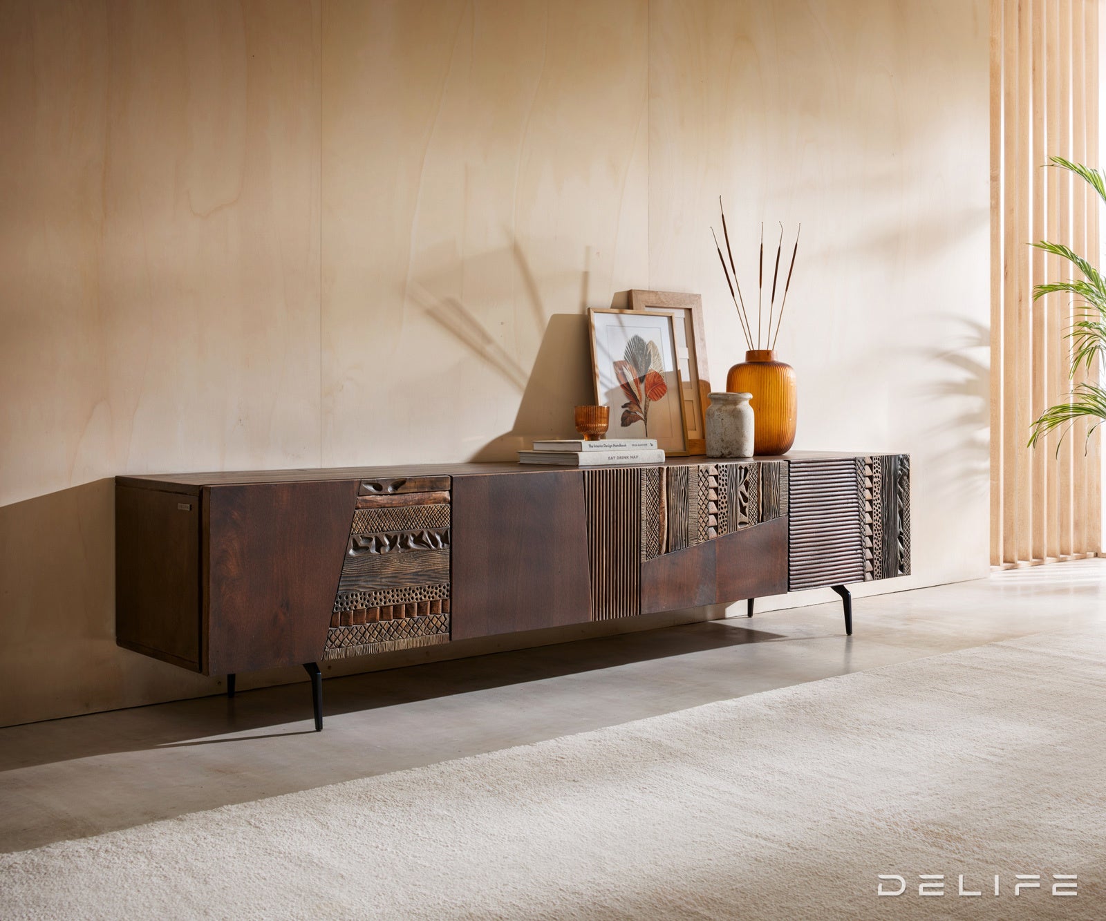 Tv komoda Imara 200x35cm, Materijal: Mango