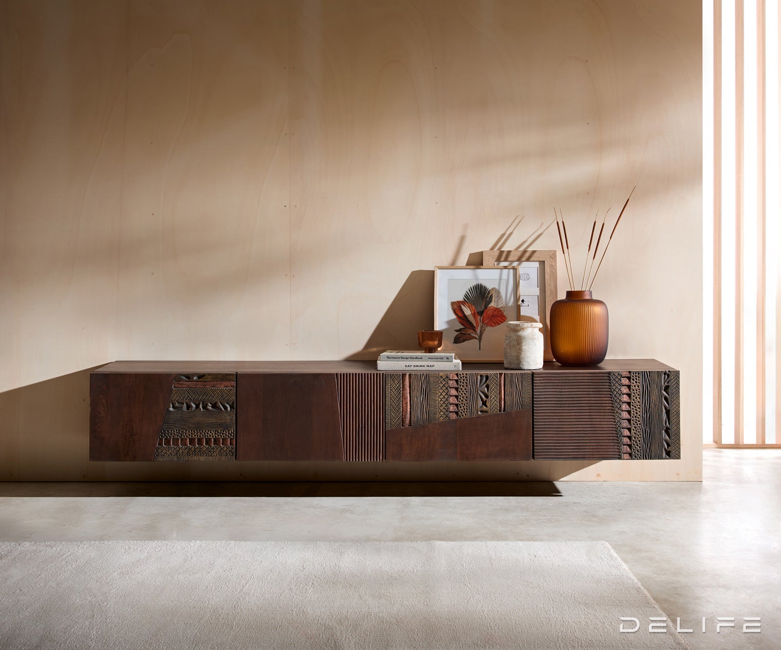 Tv komoda Imara 200x35cm, Materijal: Mango