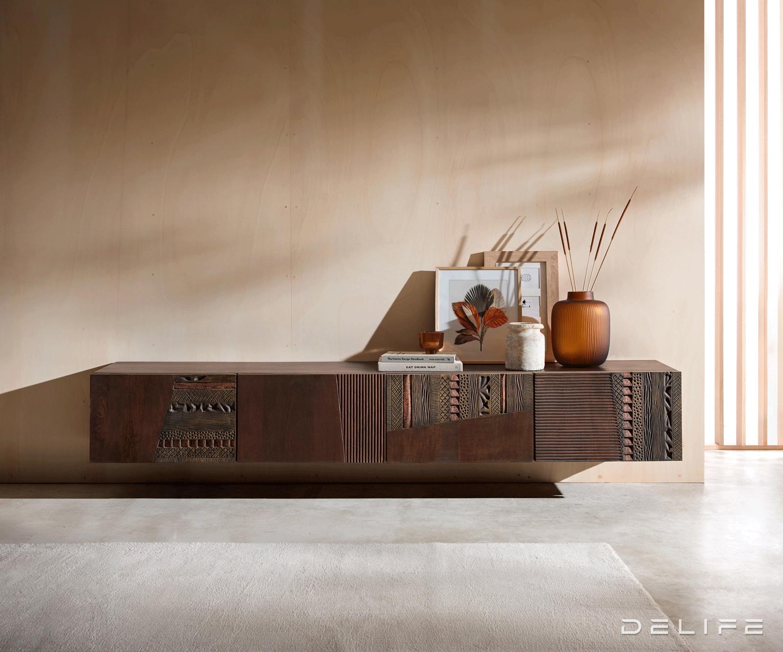 Tv komoda Imara 200x35cm, Materijal: Mango