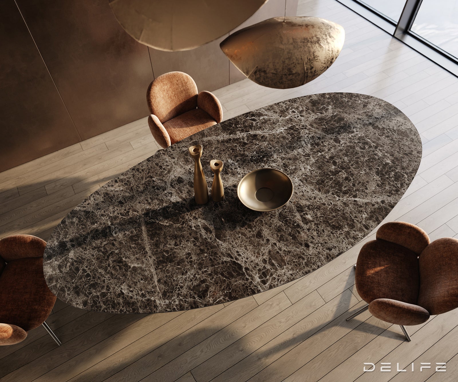 Blagovaonski stol Edge 315x150cm, Materijal: Keramika Emeprador Extra Lucidato