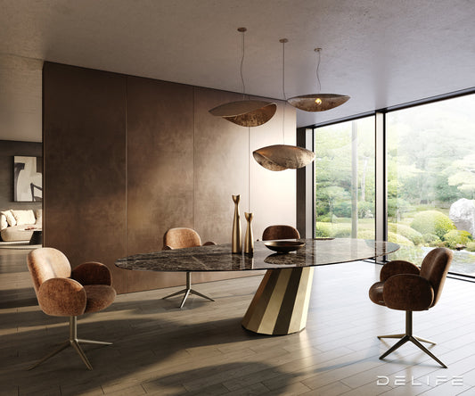 Blagovaonski stol Edge 315x150cm, Materijal: Keramika Laminam Emperador Extra Lucidato