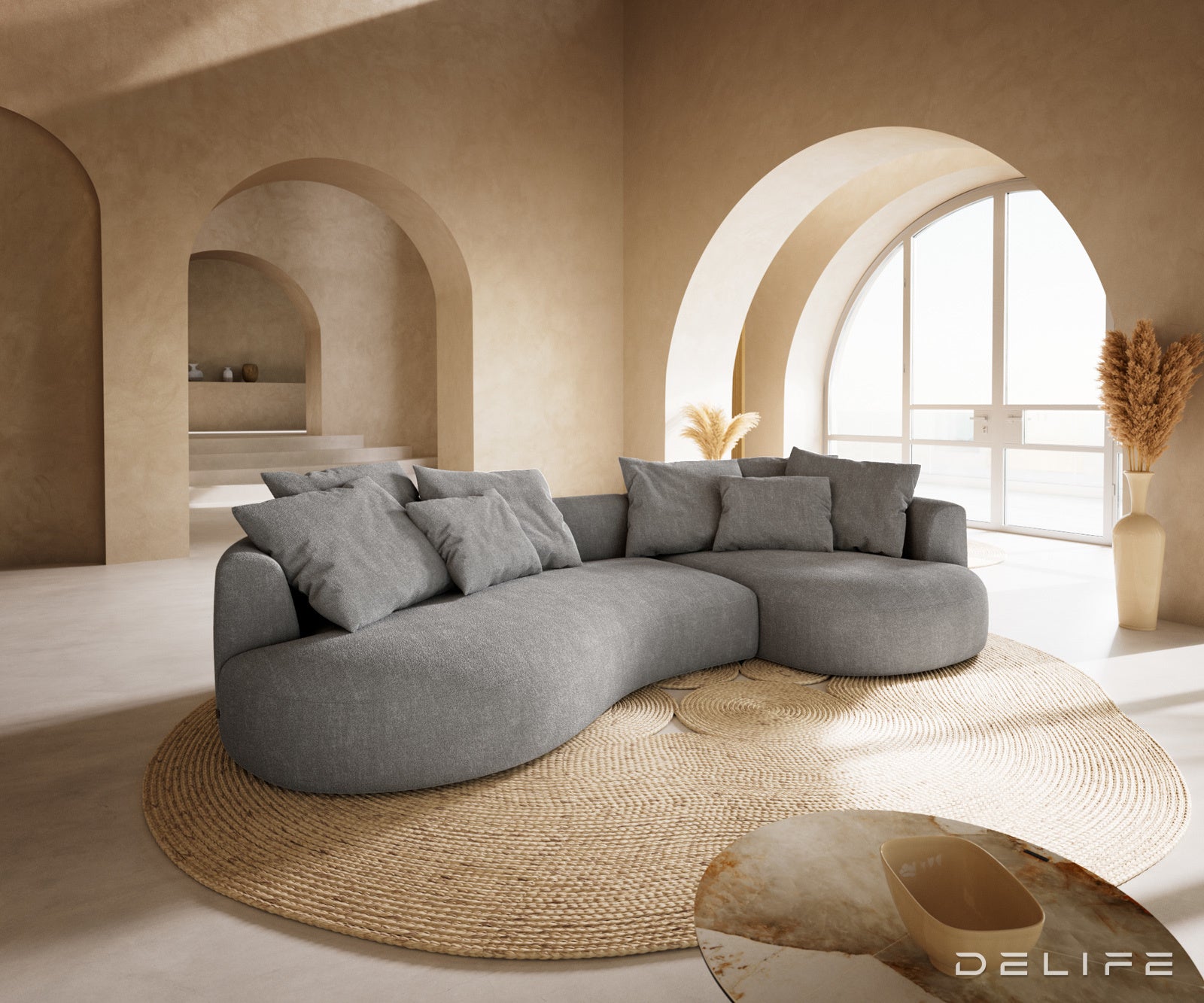 Sofa Edina 328x166cm, Materijal: Strukturirana tkanina