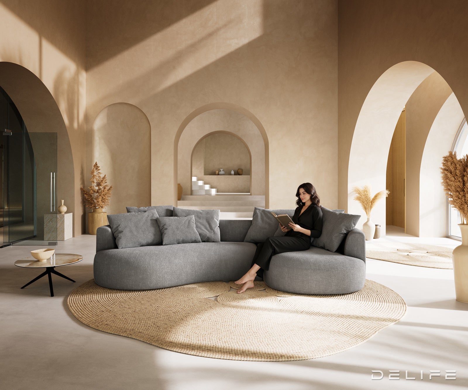 Sofa Edina 328x166cm, Materijal: Strukturirana tkanina