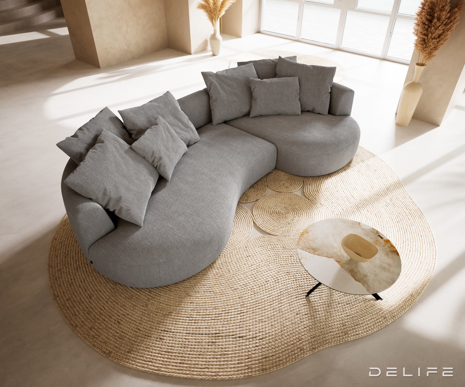 Sofa Edina 328x166cm, Materijal: Strukturirana tkanina