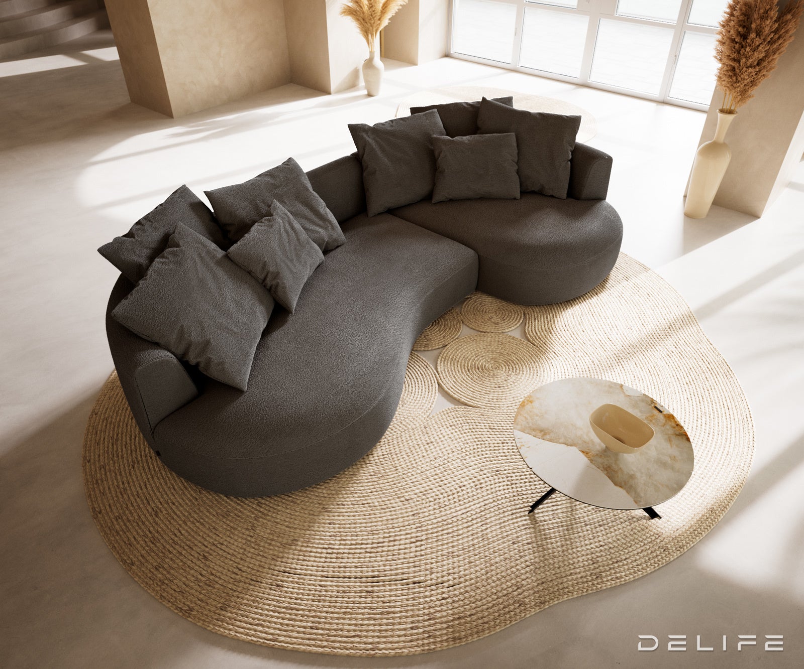 Sofa Edina 328x166cm, Materijal: Boucle