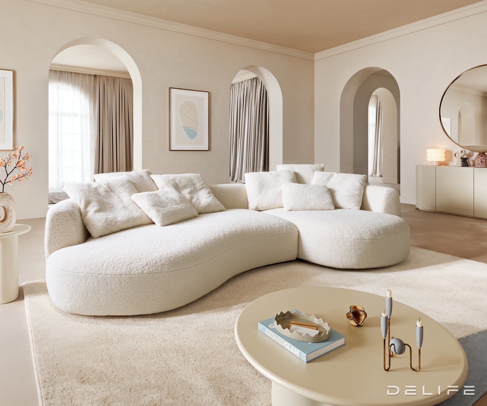 Sofa Edina 328x166cm, Materijal: Teddy tkanina