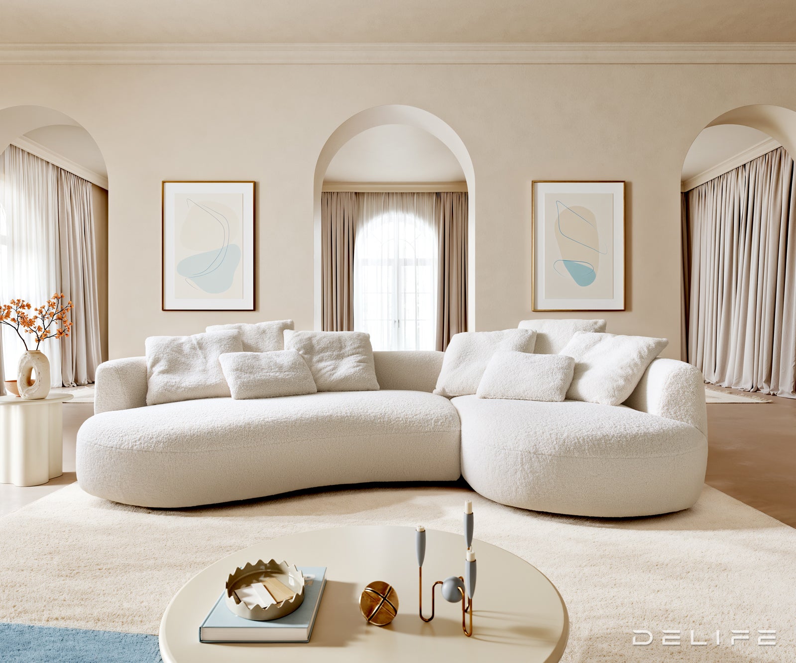 Sofa Edina 328x166cm, Materijal: Teddy tkanina