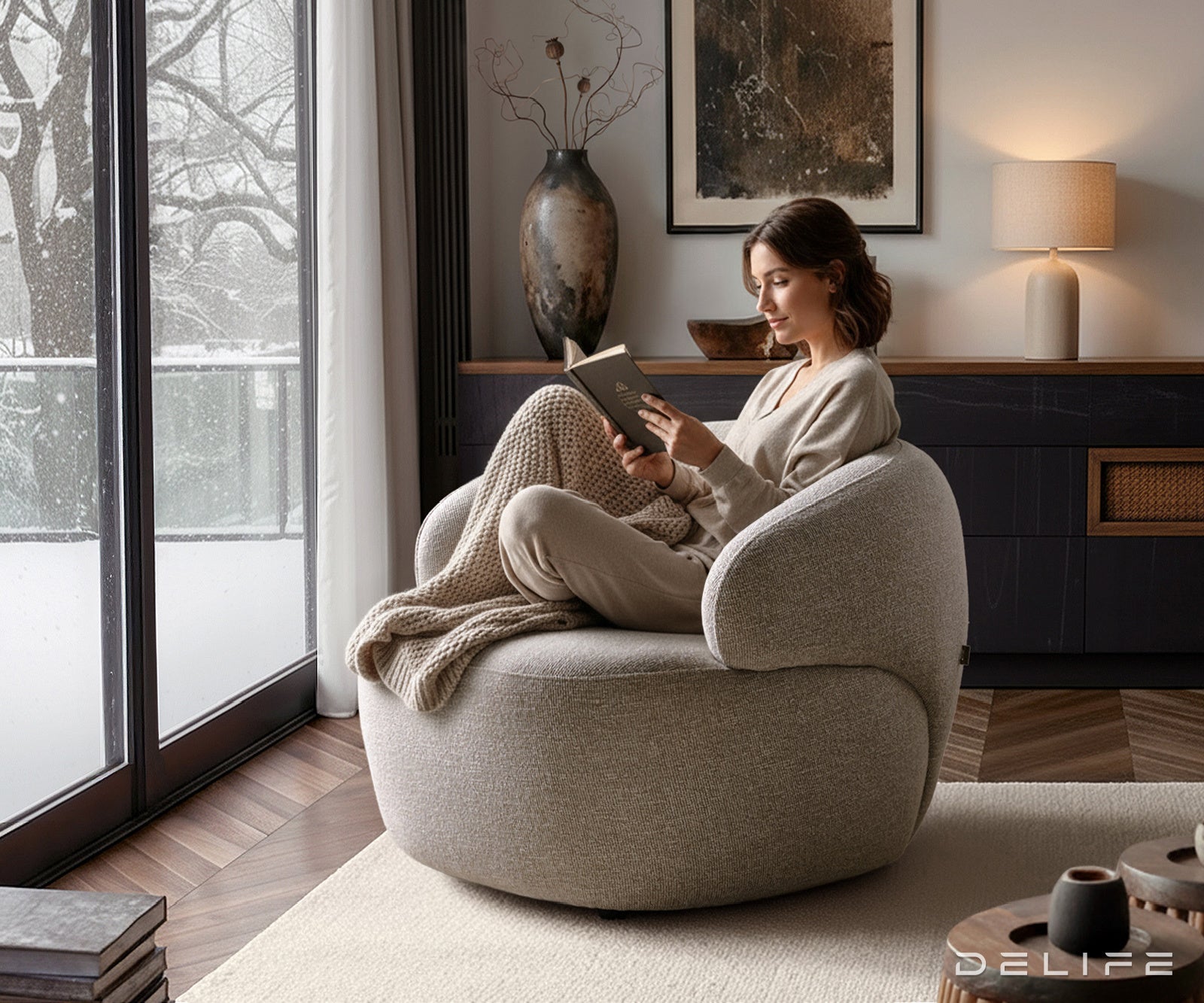 Fotelja Nova 88x88cm, Materijal: Strukturirana Tkanina