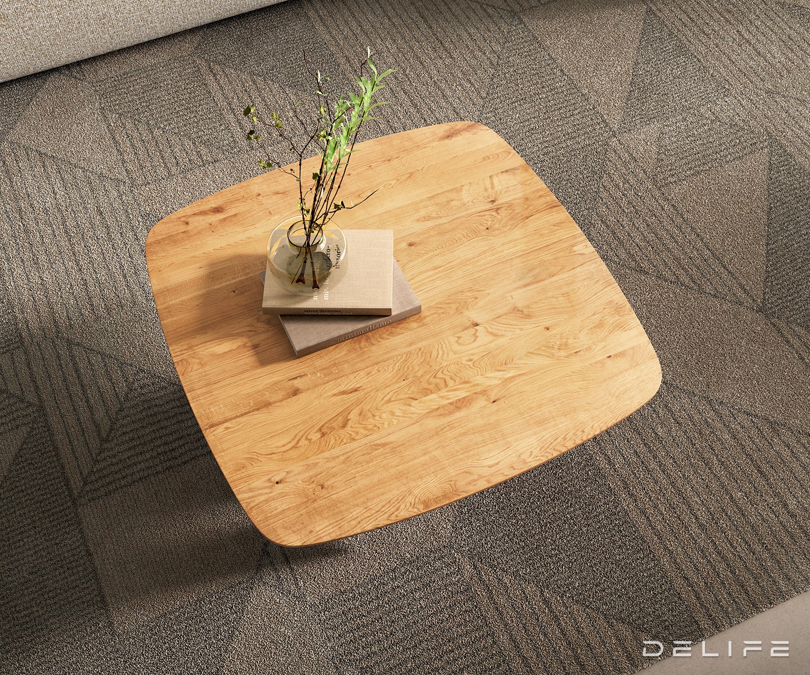 Klub stolić Edge 90x90cm, Materijal: Hrast