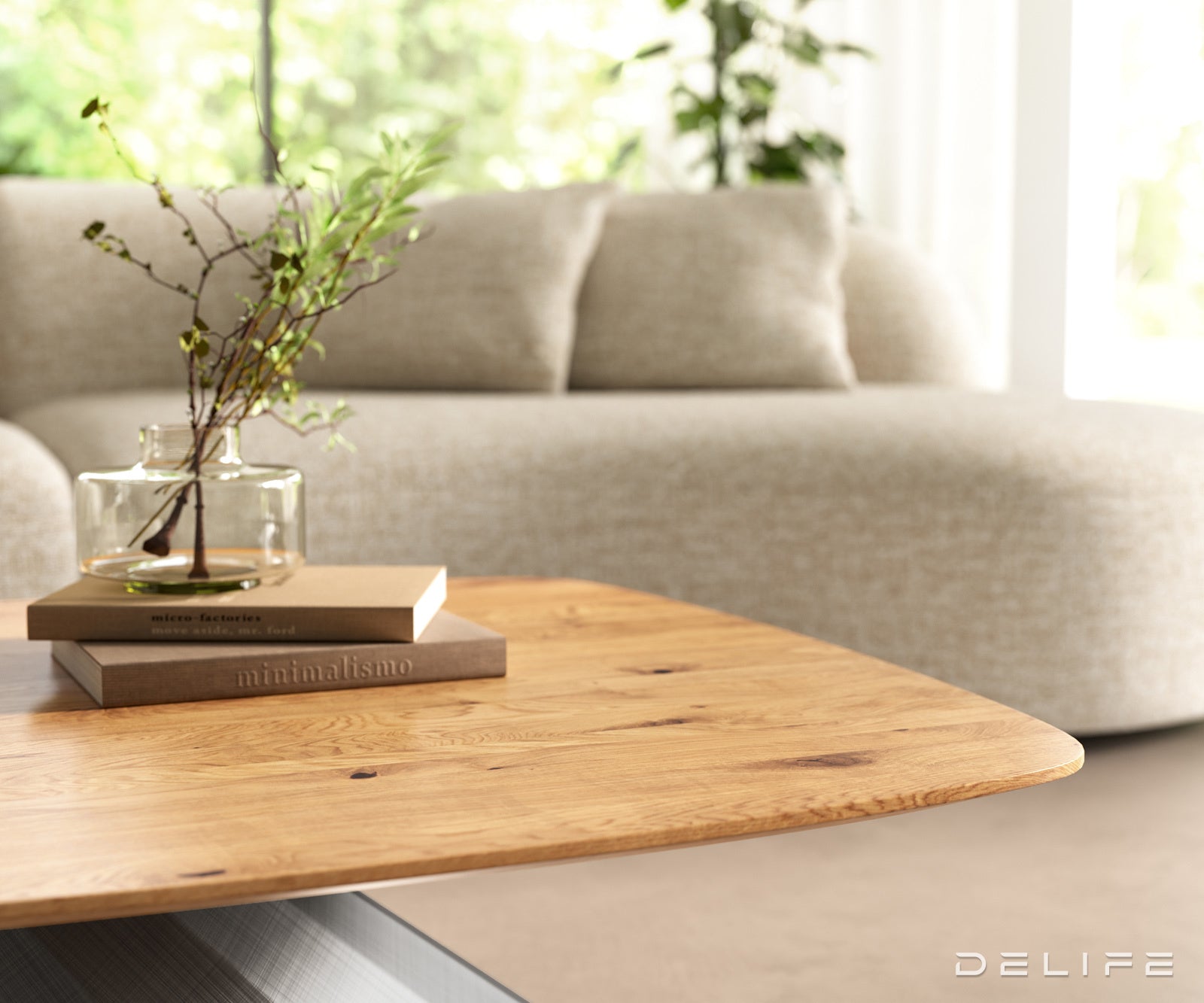 Klub stolić Edge 90x90cm, Materijal: Hrast