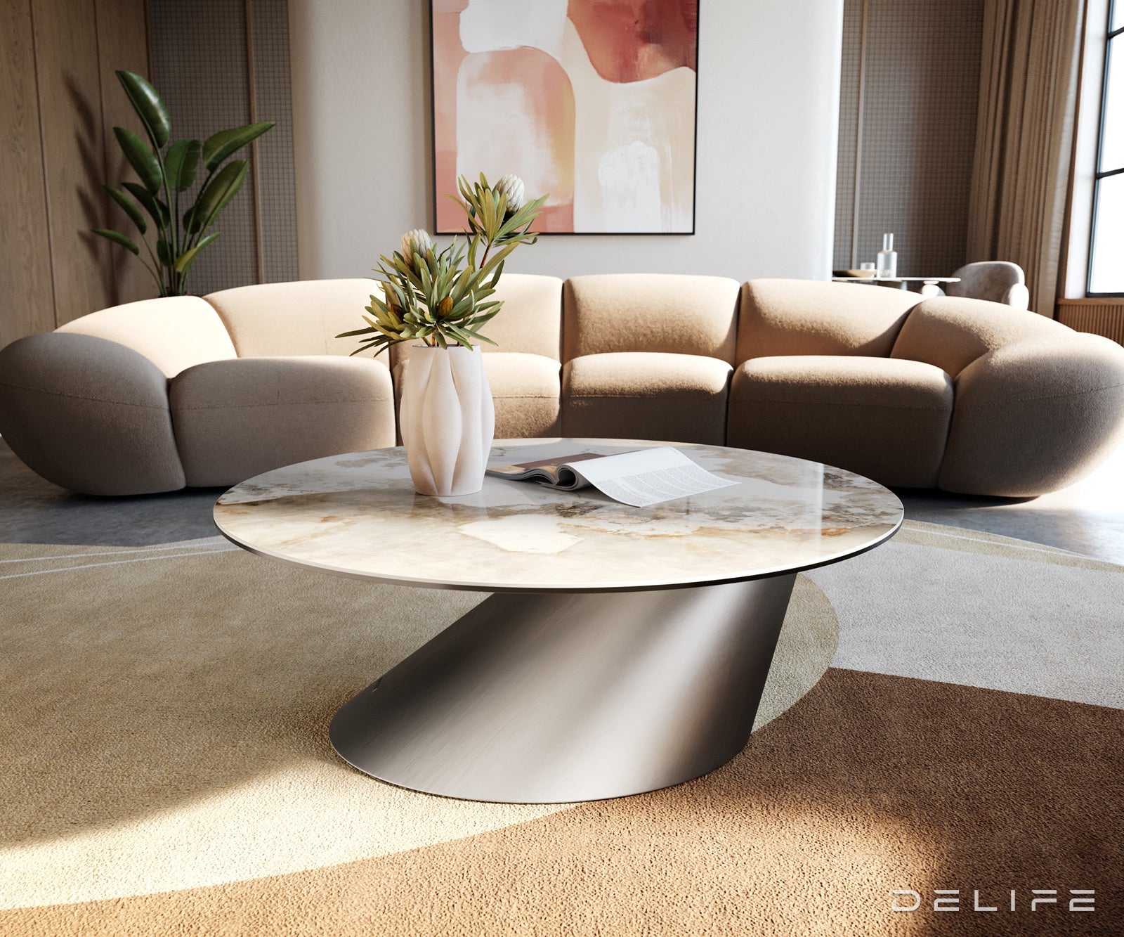 Klub stolić Edge 90x90cm, Materijal: Keramika Minas Melange