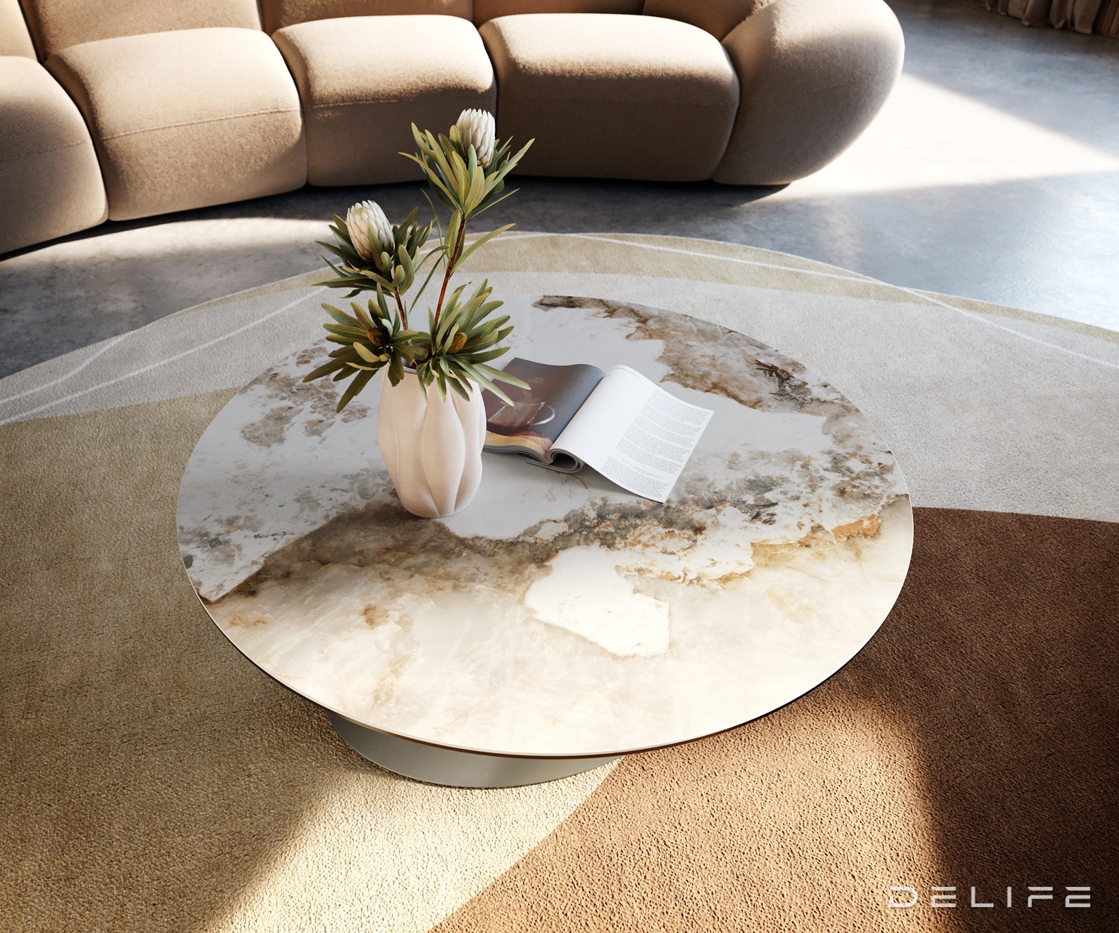 Klub stolić Edge 90x90cm, Materijal: Keramika Minas Melange