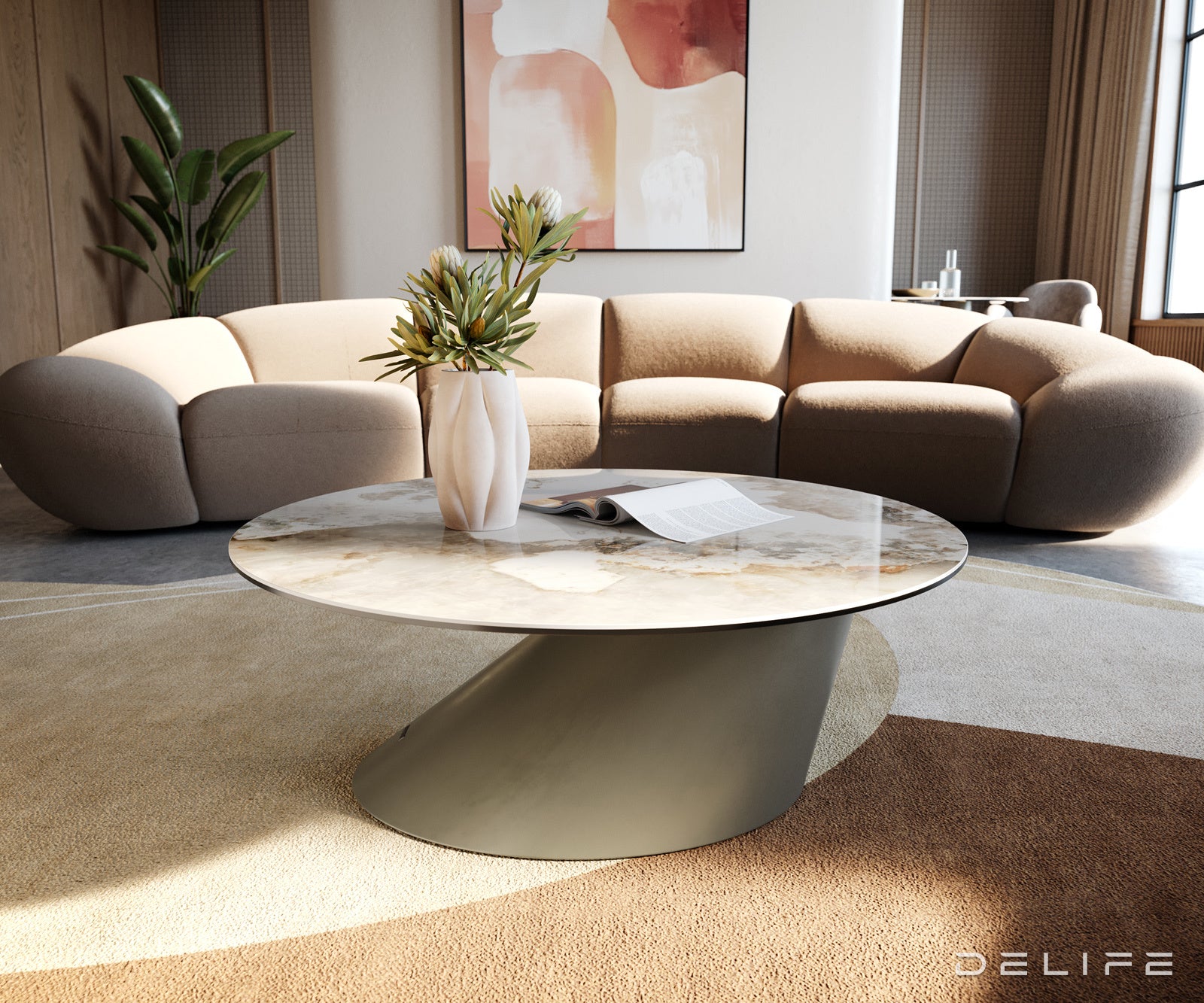 Klub stolić Edge 90x90cm, Materijal: Keramika Minas Melange