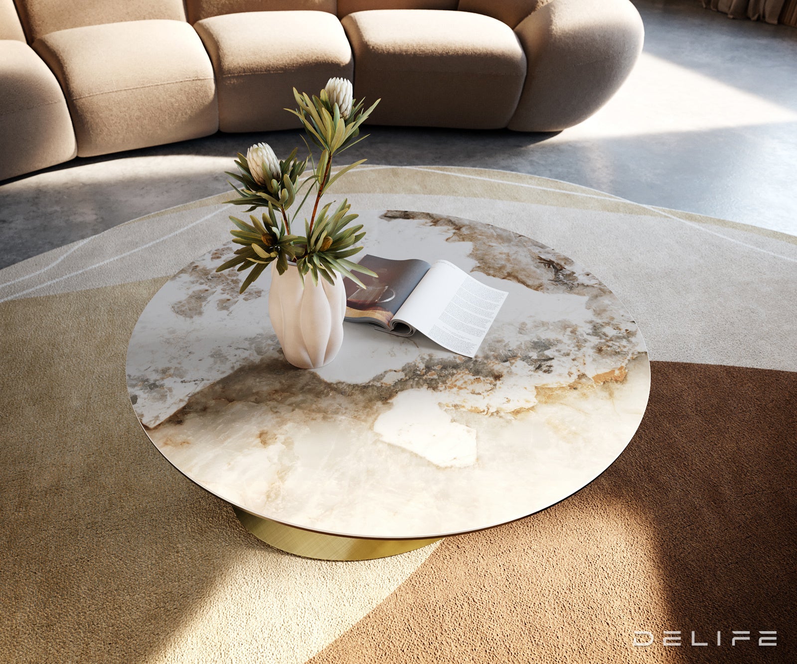 Klub stolić Edge 90x90cm, Materijal: Keramika Minas Melange