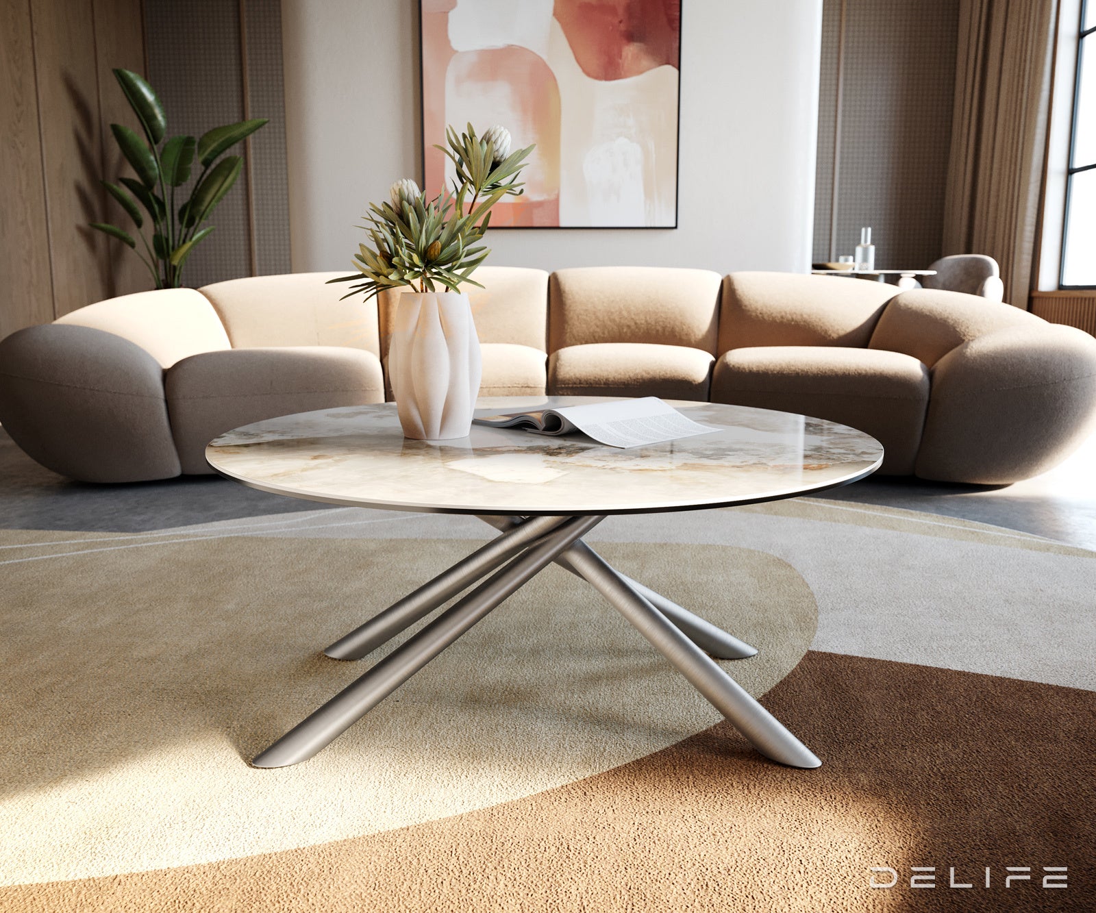 Klub stolić Edge 90x90cm, Materijal: Keramika Minas Melange