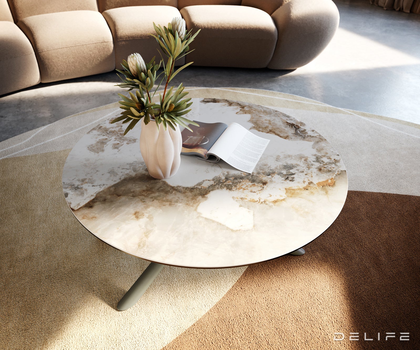 Klub stolić Edge 90x90cm, Materijal: Keramika Minas Melange