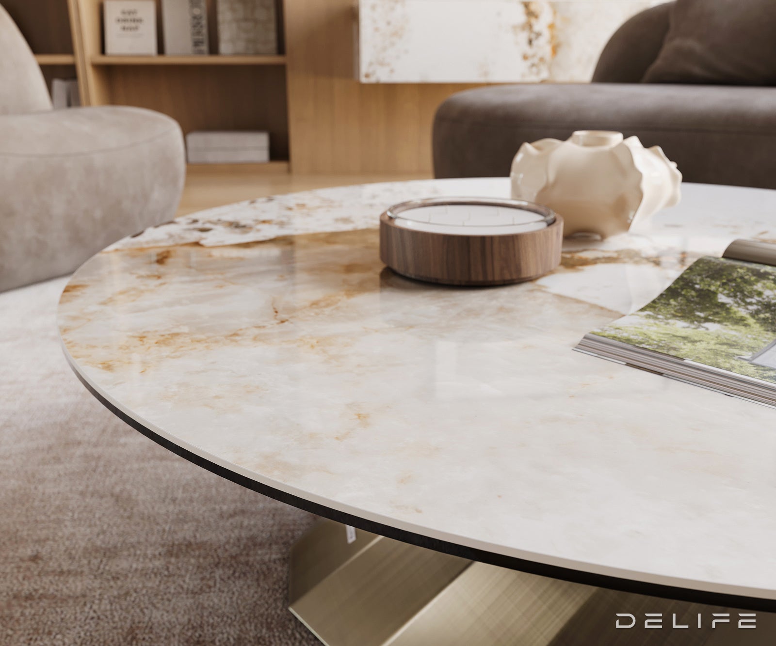 Klub stolić Edge 100x100cm, Materijal: Keramika Minas Melange