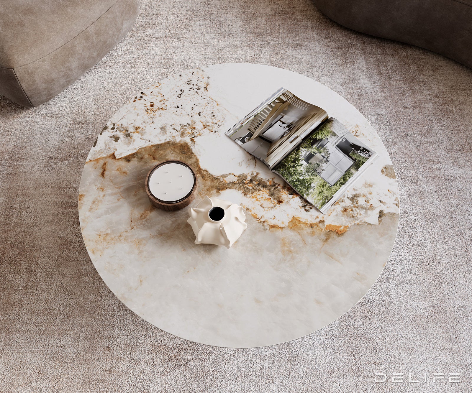 Klub stolić Edge 100x100cm, Materijal: Keramika Minas Melange