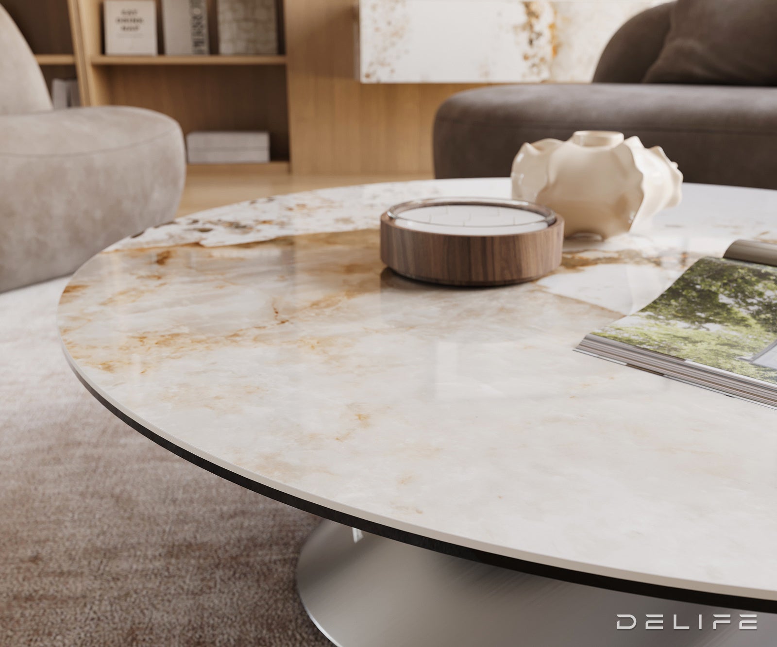 Klub stolić Edge 100x100cm, Materijal: Keramika Minas Melange