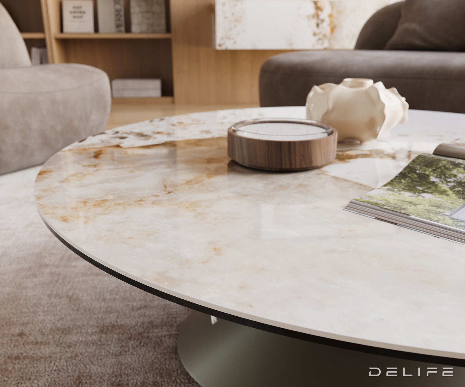 Klub stolić Edge 100x100cm, Materijal: Keramika Minas Melange