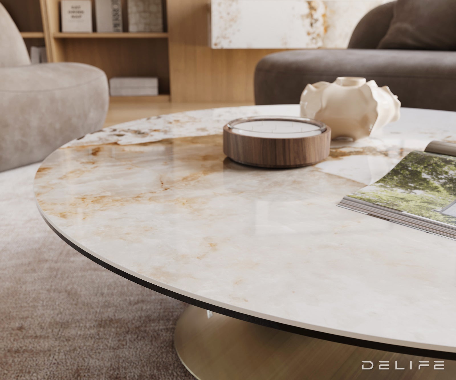 Klub stolić Edge 100x100cm, Materijal: Keramika Minas Melange