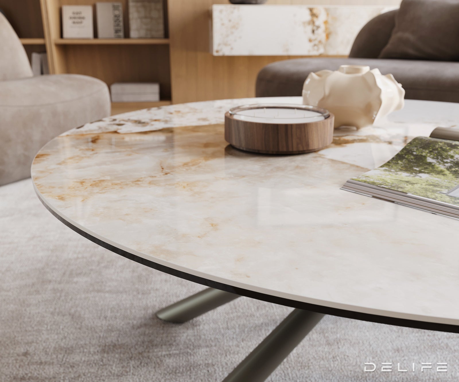 Klub stolić Edge 100x100cm, Materijal: Keramika Minas Melange