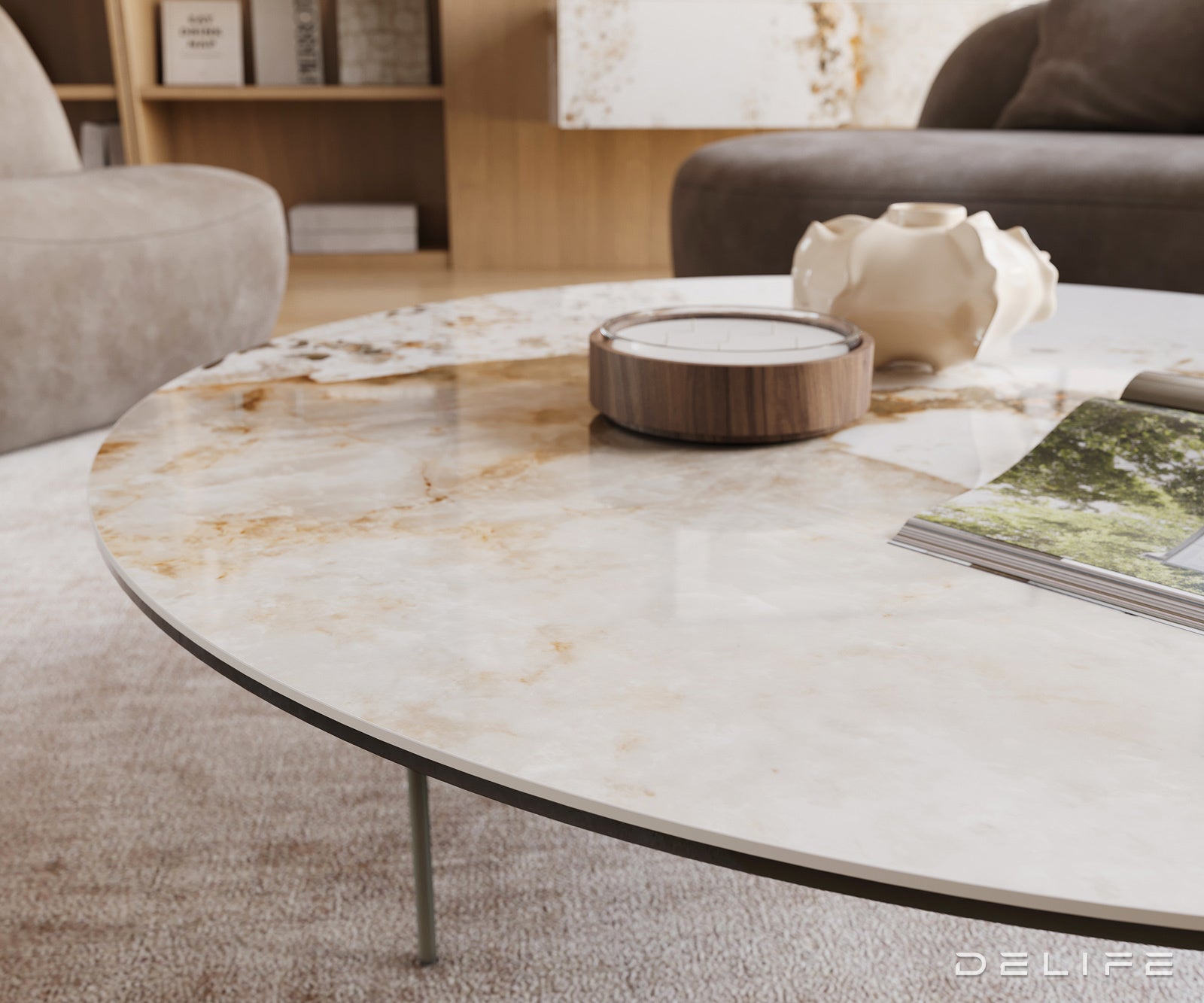 Klub stolić Edge 100x100cm, Materijal: Keramika Minas Melange